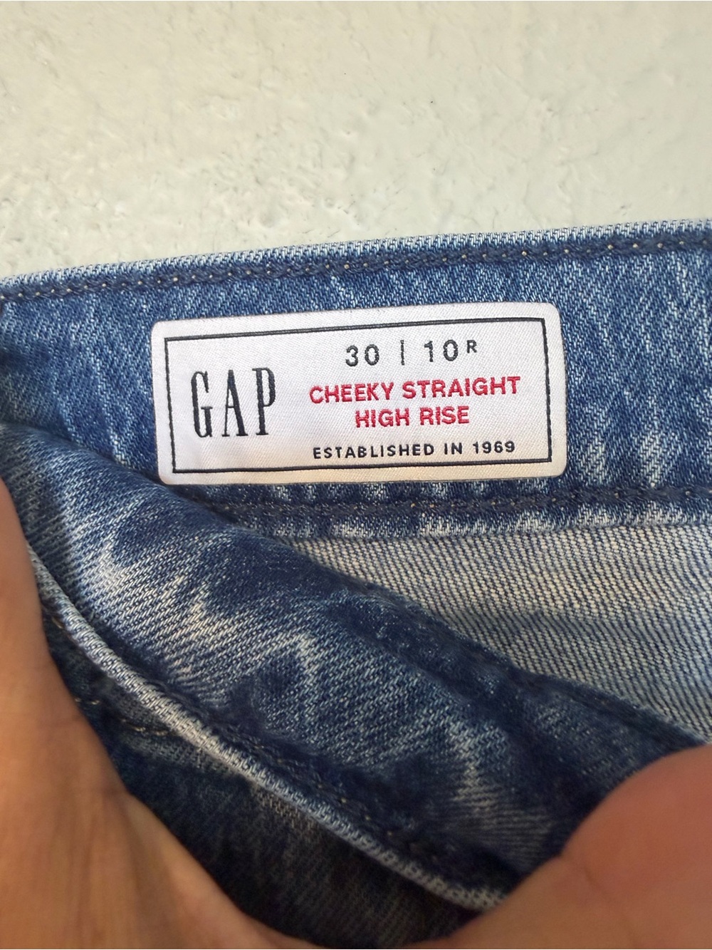 GAP High Rise Cheeky Straight Medium Wash Indigo Blue Button Fly Jeans Sz 30/10R - Picture 11 of 13